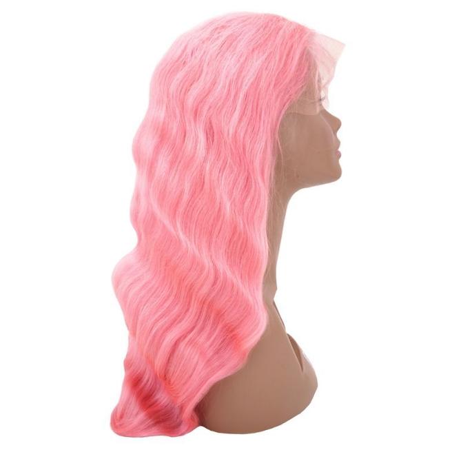 Brazilian Cotton Candy Pink Body Wave 13×4 Lace Frontal Wig | 100% Human Hair