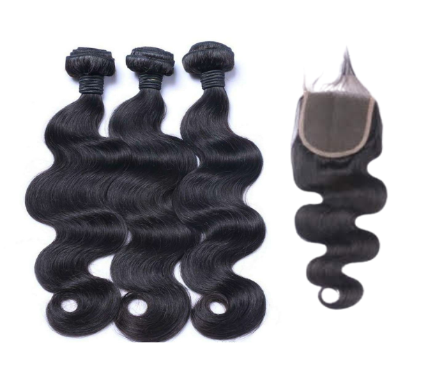 Body Wave Bundles with Lace Closure Deal | 100% Human Hair Extensions