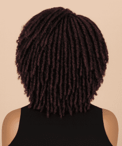 Short Dreadlock Braided Twist Wig | 100% Premium Synthetic Hair | Natural-Looking Afro Locs Protective Wig