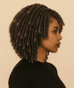 Short Dreadlock Braided Twist Wig | 100% Premium Synthetic Hair | Natural-Looking Afro Locs Protective Wig