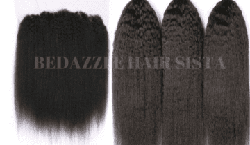 Hair Extensions | Kinky Straight 3pcs Bundles & 13*4 Lace Frontal | 100% Virgin Human Hair