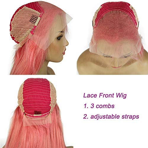 Pink Human Hair Lace Wig Cap