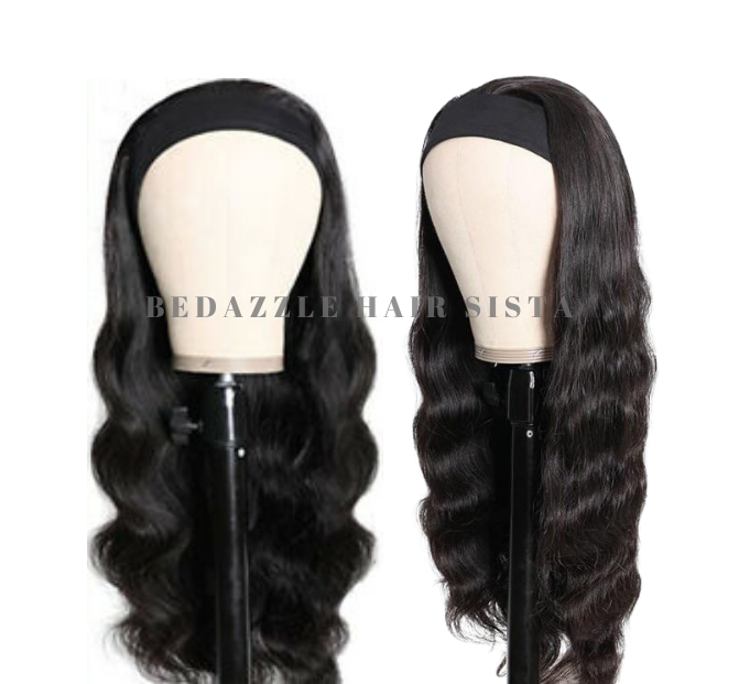 Body Wave Headband Wig No Glue! No Lace! Brazilian 100% Real Virgin Human Hair Wig for Black Women!