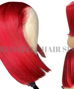 Red Short Bob Lace Frontal Wigs | 100% Human Hair