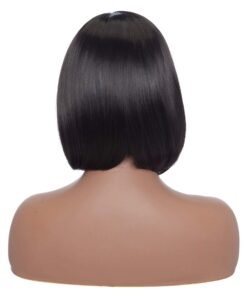 Straight Machine Made Bob With Bangs Short Wigs | Non Lace | 100% Brazilian Virgin Human Hair