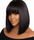 Silky Straight Bob Wig with Bangs – Human Hair HD Lace Glueless Blunt Cut Bob