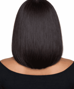 Silky Straight Bob Wig with Bangs – Human Hair HD Lace Glueless Blunt Cut Bob