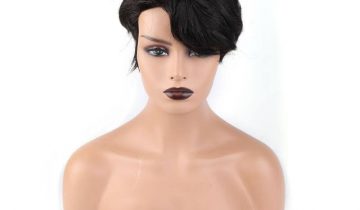 Natural Black Brazilian Short Pixie Cut T Lace Front Short Layered | 100% Virgin Human Hair Wig