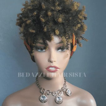 Wig - Blonde Kinky Curl Headwrap