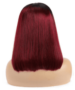 Burgundy Short Bob Wig | 100% Real Human Hair