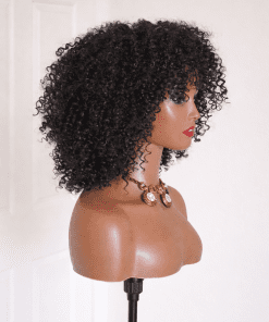 Natural Big Afro Kinky Curl Wig with Bangs | Soft & Lightweight Synthetic Wig