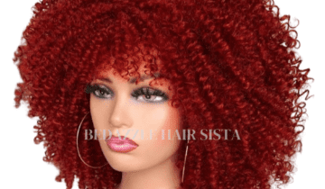 Red Afro Kinky Curl Wig with Bangs | Synthetic Hair