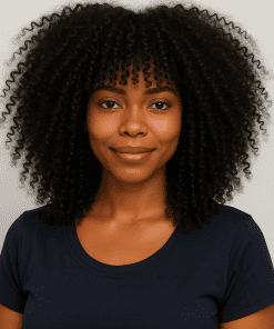 Natural Big Afro Kinky Curl Wig with Bangs | Soft & Lightweight Synthetic Wig