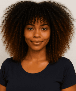 Natural Big Afro Kinky Curl Wig with Bangs | Soft & Lightweight Synthetic Wig