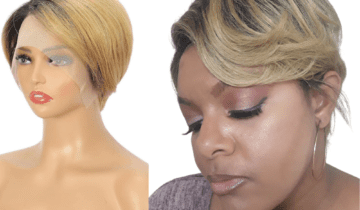 Ombre Brazilian Short Blonde Pixie Layered Lace Front | 100% Virgin Human Hair Wig