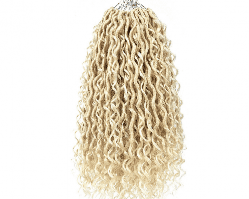 Blonde Boho Hippie Locs Wavy Crochet, Curly Hair