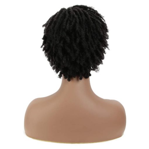 Short Faux Locs Wig Natural Black Afro Twist Wig