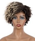 Short Faux Locs Wig 1B/Blonde Afro Twist Wig