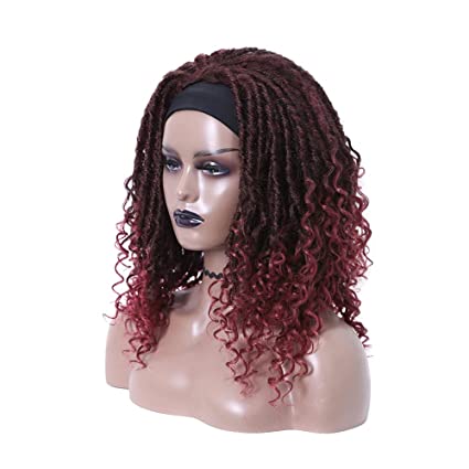 Headband Short Dreadlock Wigs Curly Wig Faux Locs Crochet Hair Wigs