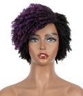 Short Faux Locs Wig 1B/Purple Afro Twist Wig