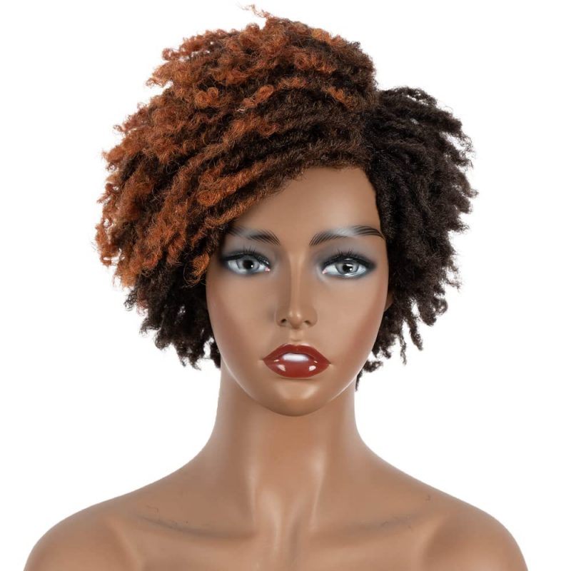 Short Faux Locs Wig 1B/27 Afro Twist Wig