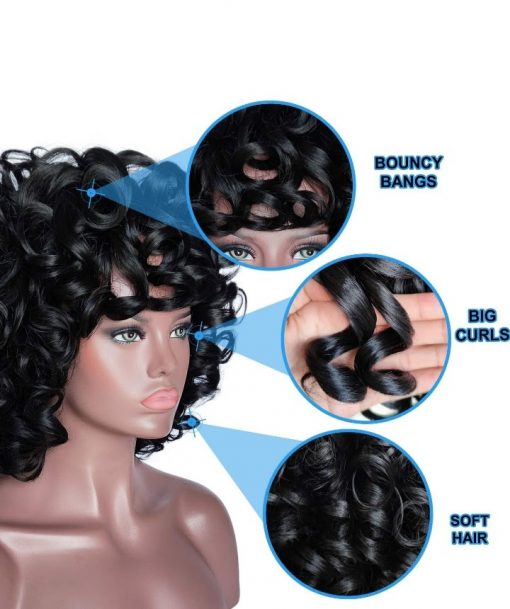 Black curly wig