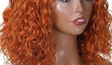 Glueless Lace Water Wave Curly Ginger T-Part Short Wig | 100% Remy Human Hair