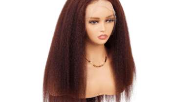 Reddish Brown Kinky Straight 13×4 HD Lace Front Wig | 100% Human Hair