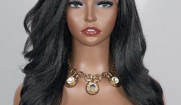 Natural Black Kinky Straight HD Lace Front | Synthetic Wig
