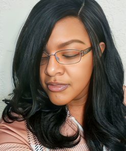 Natural Black Kinky Straight HD Lace Front | Synthetic Wig