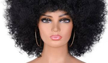 Soft Fluffy 70s Inspired Afro Curly Wig | Natural looking Afrocentric Puff for Black Women | Premium Synthetic Wig