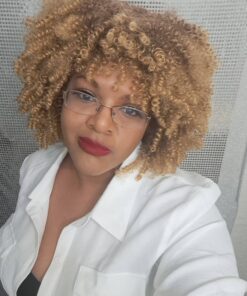 Blonde Curly Afro worn by BeDazzle Hair Sista CEO