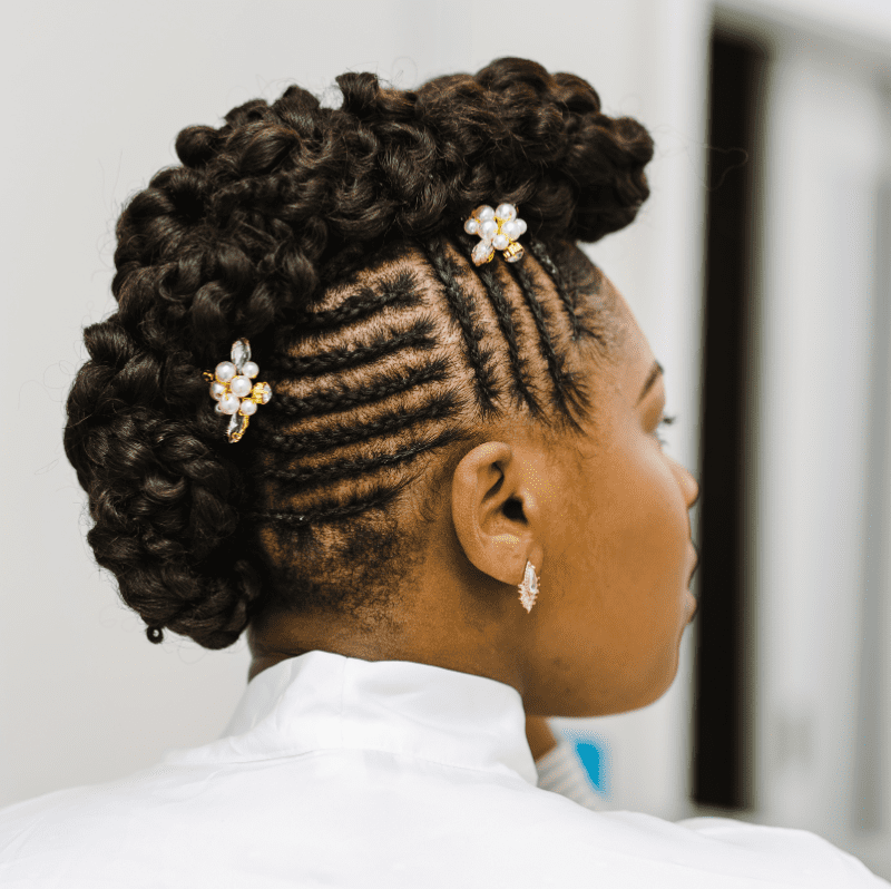 Bride with flower hair accessories