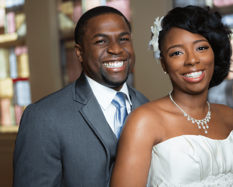 Bride and groom after cermony