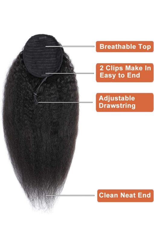 adjustable drawstring human hair ponytail
