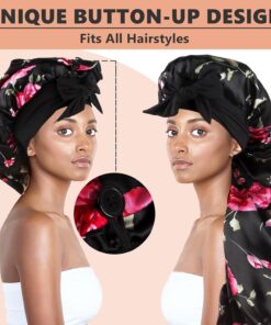 2 PCS Braid Bonnet for Sleeping Extra Long, Bonnet for Braids, Satin Long Bonnet for Women Sleeping, Pack A