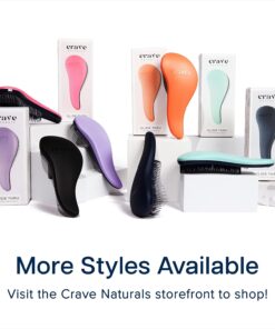 Crave Naturals Glide Thru Detangling Brush for Adults & Kids Hair - Detangler Brush for Natural, Curly, Straight, Wet or Dry Hair, for Men & Women, Little Girl Hair Accessories, 1pk, Pink