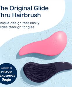 Crave Naturals Glide Thru Detangling Brush for Adults & Kids Hair - Detangler Brush for Natural, Curly, Straight, Wet or Dry Hair, for Men & Women, Little Girl Hair Accessories, 1pk, Pink