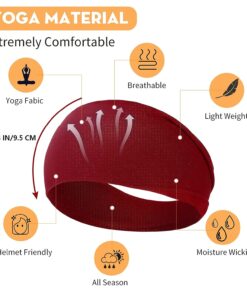 10 Pack Wide Headbands for Women Girls, Workout Yoga Running Boho Hair Bands for Women's Hair, Non Slip Sweat Head Bands Thick Hair Wrap (Solid Headbands)