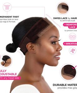 MILANO COLLECTION Wig Grip Band Original Velvet Lace WiGrip Headband Holder for Lace Wigs and Frontals, Reinforced Swiss Lace by HAIRLINE and PART For Seamless Transition