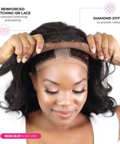 MILANO COLLECTION Wig Grip Band Original Velvet Lace WiGrip Headband Holder for Lace Wigs and Frontals, Reinforced Swiss Lace by HAIRLINE and PART For Seamless Transition