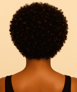 Curly Pixie Human Wig with Brown Highlights – Glueless, Ready-to-Wear Short Afro Curly Style