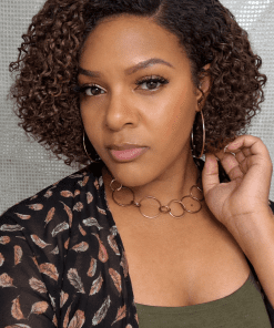 Ombre Brown Curl Lace Front - Model Selfie