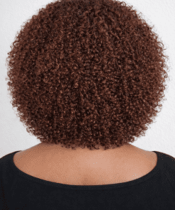 Kinky Curly Ombre Brown Bob Wig – Glueless HD Lace Pre-Cut Human Hair C-Part Wig