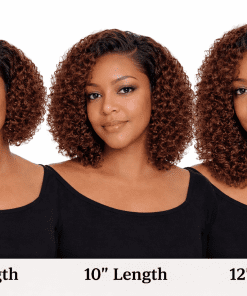 Kinky Curly Ombre Brown Bob Wig – Glueless HD Lace Pre-Cut Human Hair C-Part Wig