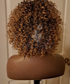 14 inch Brown to Blonde Afro Curly Synthetic Wig | Premium Quality