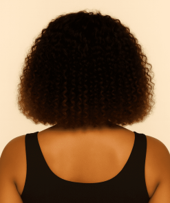 Kinky Curly Ombre Brown Pixie Cut Bob – 100% Human Hair Wig