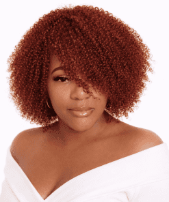 Burgundy Curly Full Cap Human Hair Wig – Soft Defined Curls | Natural Look for Black Women