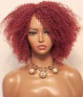 Short Red Jerry Curl Human Wig – Vibrant color, soft bouncy curls