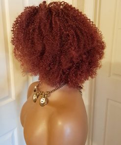 Short Red Jerry Curl Human Wig – Bouncy, Glueless, & Natural-Looking Human Hair Wig